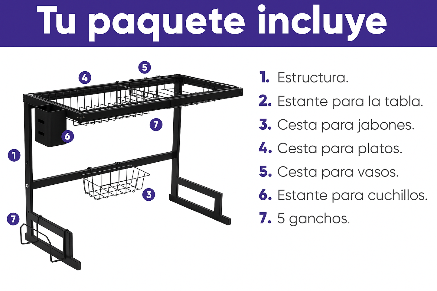 Escurridor Rack De Loza 85 cm