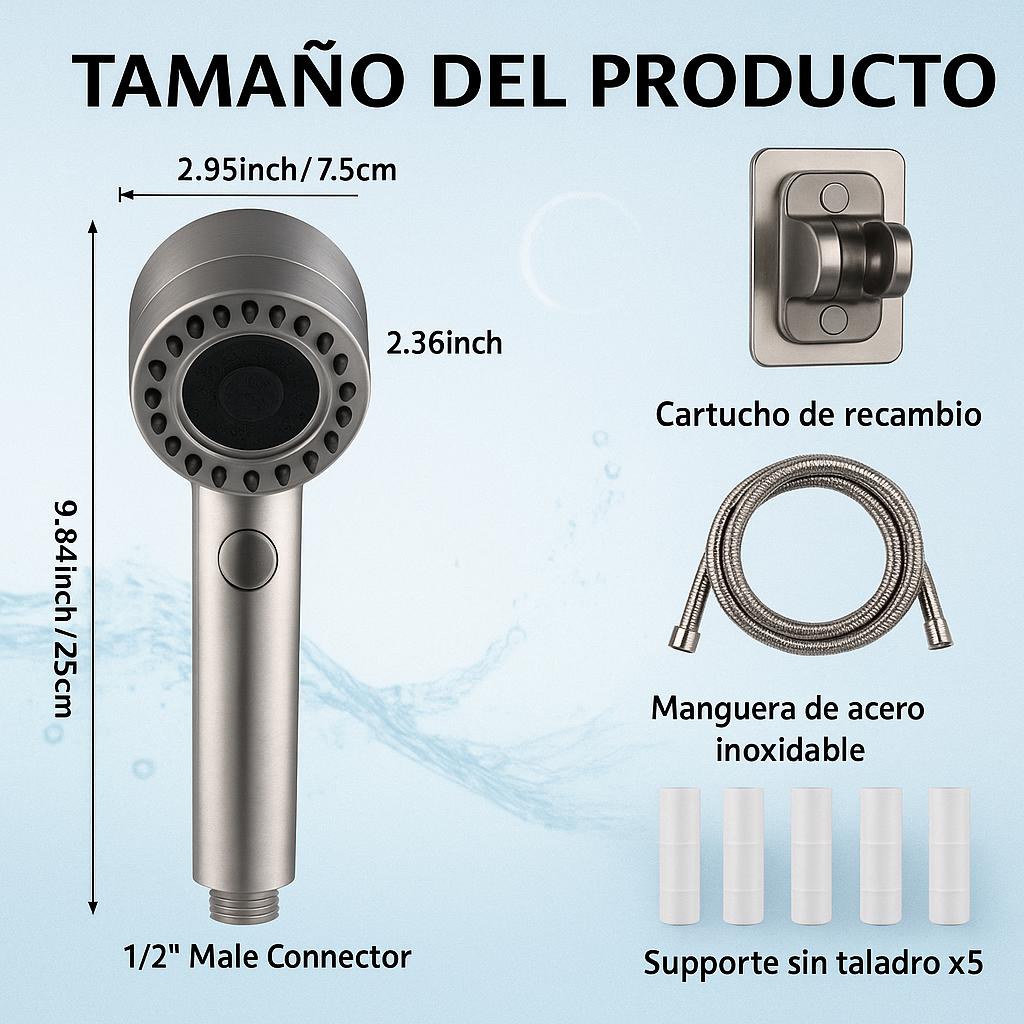 CABEZAL DE DUCHA ALTA PRESION 4 EN 1
