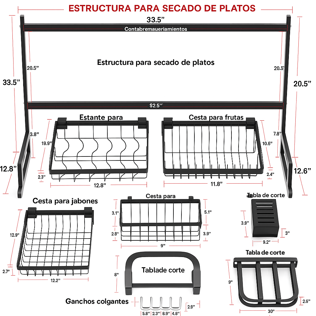 Escurridor Rack  De Loza  85 cm