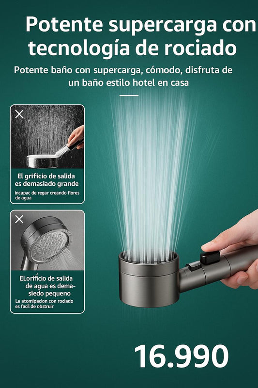 CABEZAL DE DUCHA  ALTA PRESION 4 EN 1